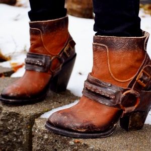 Freebird By Steven El Paso Rust Red Harness Bootie